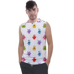 Seamless-pattern-cute-funny-monster-cartoon-isolated-white-background Men s Regular Tank Top by Salman4z