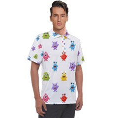 Seamless-pattern-cute-funny-monster-cartoon-isolated-white-background Men s Polo Tee by Salman4z