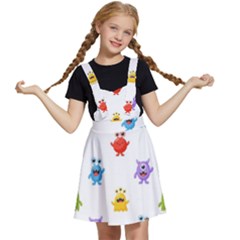 Seamless-pattern-cute-funny-monster-cartoon-isolated-white-background Kids  Apron Dress by Salman4z