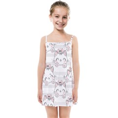 Cat-with-bow-pattern Kids  Summer Sun Dress by Salman4z