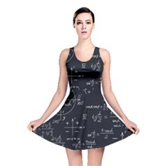 Mathematical-seamless-pattern-with-geometric-shapes-formulas Reversible Skater Dress by Salman4z