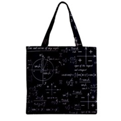 Mathematical-seamless-pattern-with-geometric-shapes-formulas Zipper Grocery Tote Bag by Salman4z