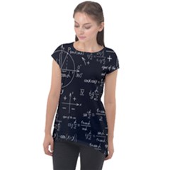 Mathematical-seamless-pattern-with-geometric-shapes-formulas Cap Sleeve High Low Top by Salman4z