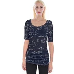 Mathematical-seamless-pattern-with-geometric-shapes-formulas Wide Neckline Tee