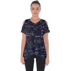 Mathematical-seamless-pattern-with-geometric-shapes-formulas Cut Out Side Drop Tee by Salman4z