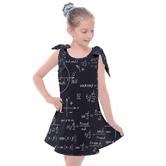 Mathematical-seamless-pattern-with-geometric-shapes-formulas Kids  Tie Up Tunic Dress by Salman4z