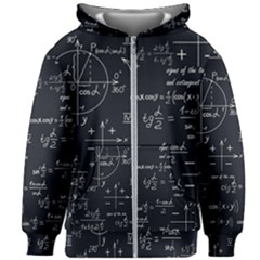 Mathematical-seamless-pattern-with-geometric-shapes-formulas Kids  Zipper Hoodie Without Drawstring by Salman4z