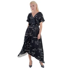 Mathematical-seamless-pattern-with-geometric-shapes-formulas Cross Front Sharkbite Hem Maxi Dress by Salman4z