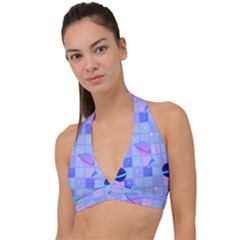 Seamless-pattern-pastel-galaxy-future Halter Plunge Bikini Top by Salman4z