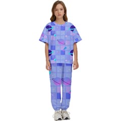 Seamless-pattern-pastel-galaxy-future Kids  Tee And Pants Sports Set by Salman4z