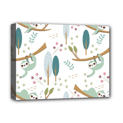 Pattern-sloth-woodland Deluxe Canvas 16  X 12  (stretched)  by Salman4z