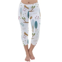 Pattern-sloth-woodland Capri Winter Leggings  by Salman4z