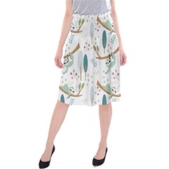 Pattern-sloth-woodland Midi Beach Skirt by Salman4z