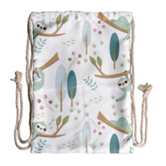 Pattern-sloth-woodland Drawstring Bag (large) by Salman4z