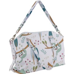 Pattern-sloth-woodland Canvas Crossbody Bag by Salman4z