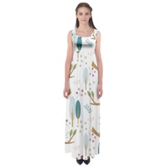 Pattern-sloth-woodland Empire Waist Maxi Dress by Salman4z