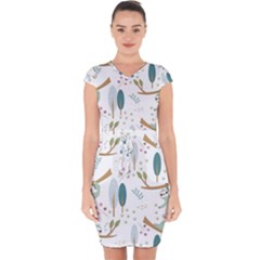 Pattern-sloth-woodland Capsleeve Drawstring Dress  by Salman4z