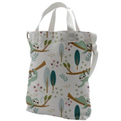 Pattern-sloth-woodland Canvas Messenger Bag by Salman4z