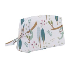 Pattern-sloth-woodland Wristlet Pouch Bag (medium) by Salman4z