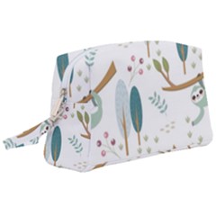 Pattern-sloth-woodland Wristlet Pouch Bag (large) by Salman4z