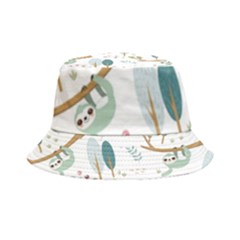 Pattern-sloth-woodland Inside Out Bucket Hat by Salman4z