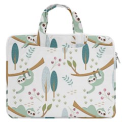 Pattern-sloth-woodland Macbook Pro 16  Double Pocket Laptop Bag 