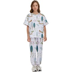 Pattern-sloth-woodland Kids  Tee And Pants Sports Set by Salman4z