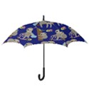 Hand-drawn-cute-sloth-pattern-background Hook Handle Umbrellas (Medium) View3