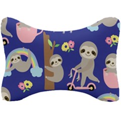 Hand-drawn-cute-sloth-pattern-background Seat Head Rest Cushion by Salman4z