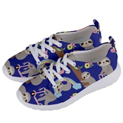 Hand-drawn-cute-sloth-pattern-background Women s Lightweight Sports Shoes by Salman4z