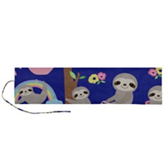 Hand-drawn-cute-sloth-pattern-background Roll Up Canvas Pencil Holder (l) by Salman4z