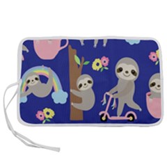 Hand-drawn-cute-sloth-pattern-background Pen Storage Case (s) by Salman4z