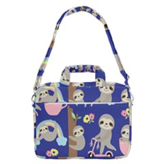 Hand-drawn-cute-sloth-pattern-background Macbook Pro 16  Shoulder Laptop Bag by Salman4z