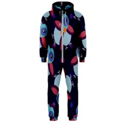 Owl-pattern-background Hooded Jumpsuit (men) by Salman4z