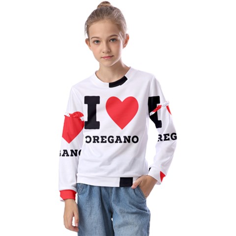 I Love Oregano Kids  Long Sleeve Tee With Frill  by ilovewhateva