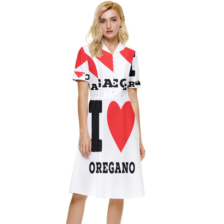 I love oregano Button Top Knee Length Dress