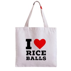 I Love Rice Balls Zipper Grocery Tote Bag by ilovewhateva