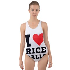 I Love Rice Balls Cut-out Back One Piece Swimsuit by ilovewhateva