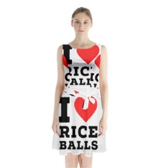 I Love Rice Balls Sleeveless Waist Tie Chiffon Dress by ilovewhateva