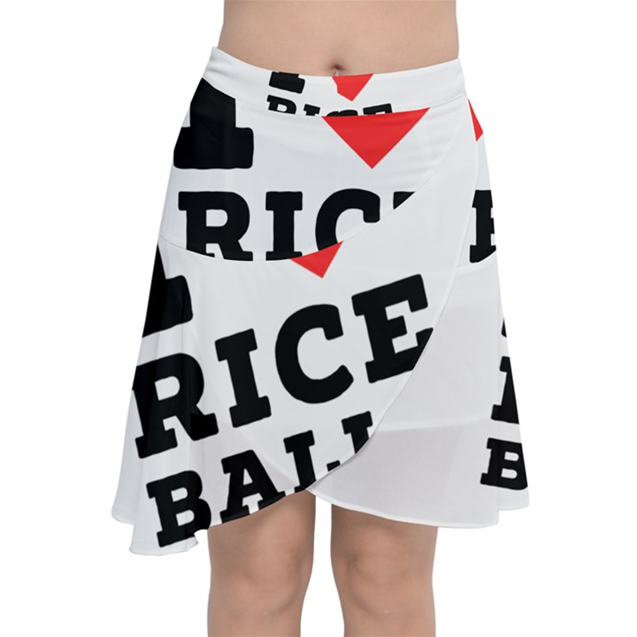 I love rice balls Chiffon Wrap Front Skirt