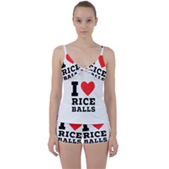 I Love Rice Balls Tie Front Two Piece Tankini by ilovewhateva