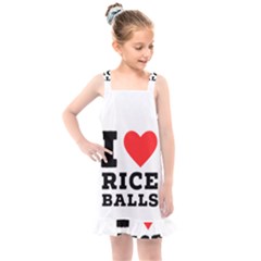 I Love Rice Balls Kids  Overall Dress by ilovewhateva