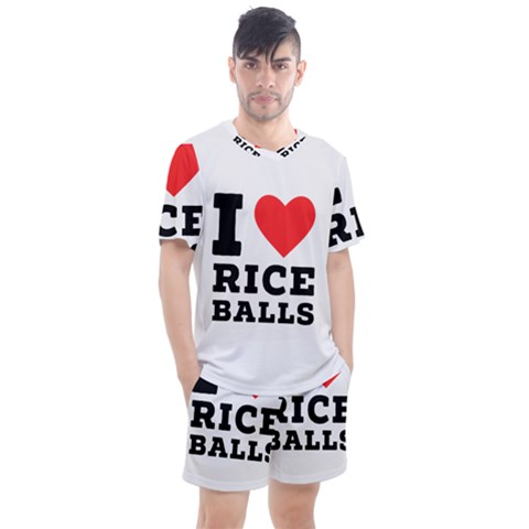 I Love Rice Balls Men s Mesh Tee And Shorts Set by ilovewhateva