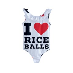 I Love Rice Balls Kids  Frill Swimsuit by ilovewhateva