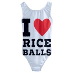 I Love Rice Balls Kids  Cut-out Back One Piece Swimsuit by ilovewhateva