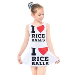 I Love Rice Balls Kids  Skater Dress Swimsuit by ilovewhateva