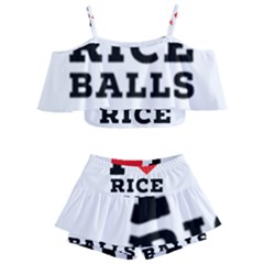 I Love Rice Balls Kids  Off Shoulder Skirt Bikini by ilovewhateva