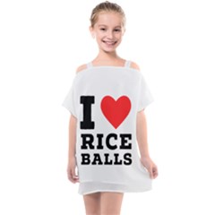 I Love Rice Balls Kids  One Piece Chiffon Dress by ilovewhateva