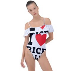 I Love Rice Balls Frill Detail One Piece Swimsuit by ilovewhateva