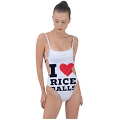 I Love Rice Balls Tie Strap One Piece Swimsuit by ilovewhateva